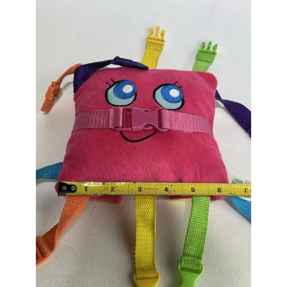 Buckle Toys Bella Sensory Activity Plush Buckle Pillow Learning Travel Toy